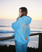 "Let's Watch the Sunset" Oversized Lux Hoodie in Blue