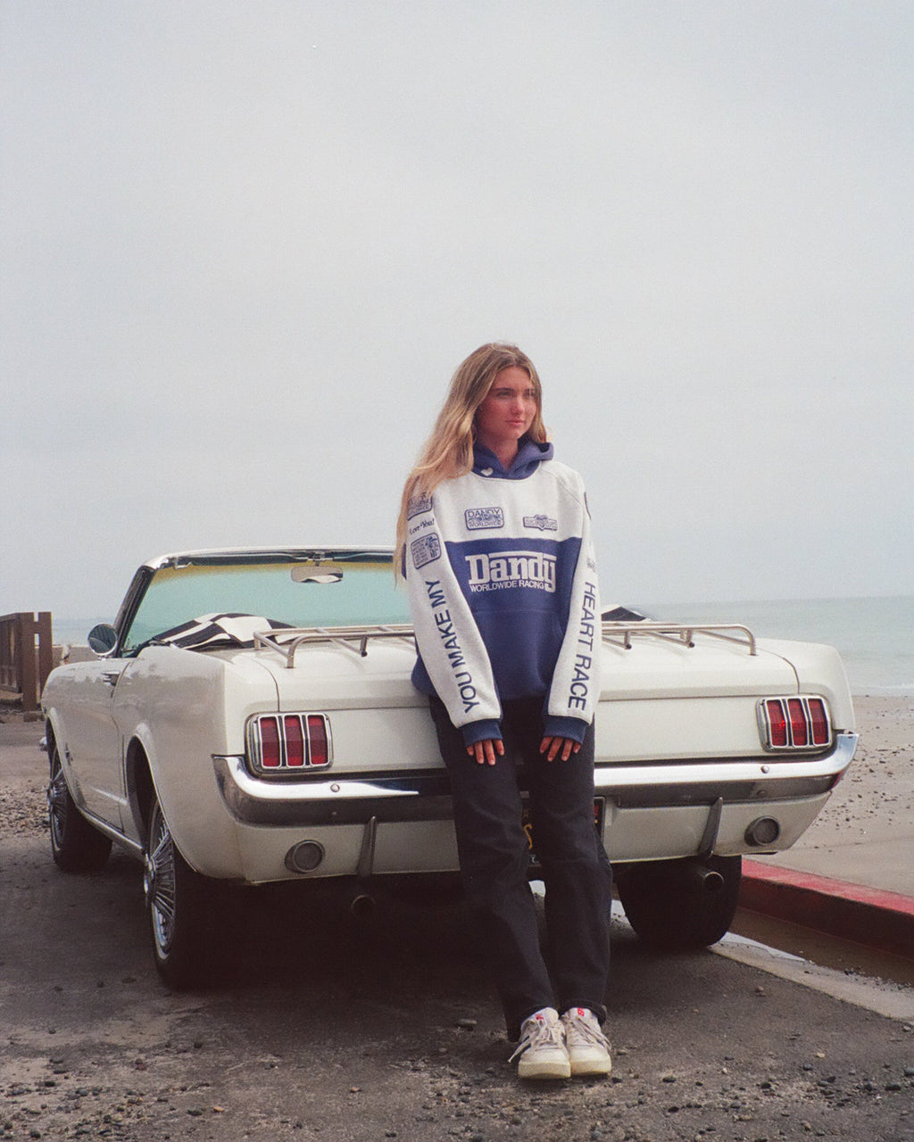 "Racing Heart" Oversized Lux Hoodie in Blue