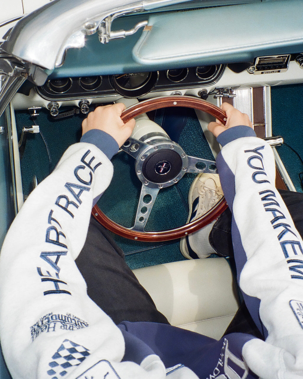 "Racing Heart" Oversized Lux Hoodie in Blue