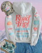"Road Trip!" Oversized Lux Hoodie in Dark Heather