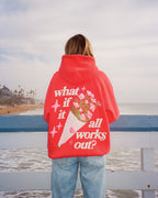 "What If" Oversized Lux Hoodie in Red