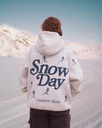 "Snow Day" Oversized Lux Hoodie | Fansdraw Heather Gray – Plush Winter Sweatshirt for Cold Days
