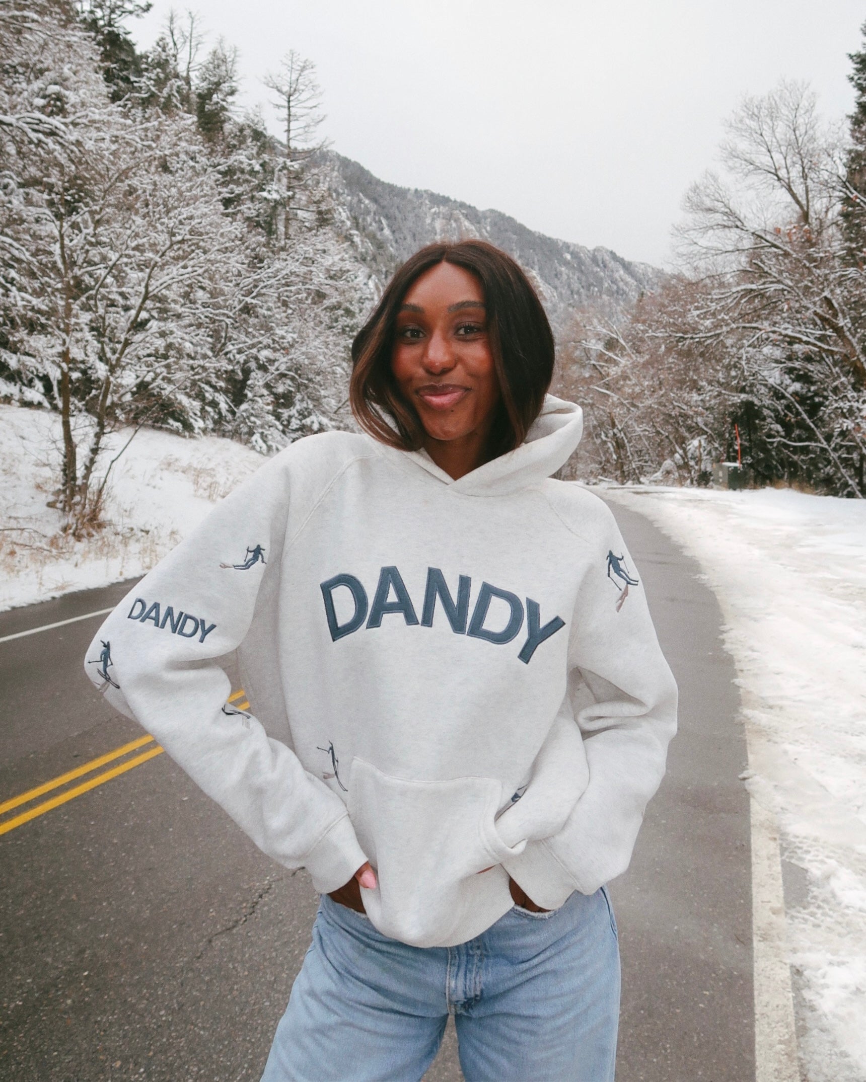 "Snow Day" Oversized Lux Hoodie | Fansdraw Heather Gray – Plush Winter Sweatshirt for Cold Days