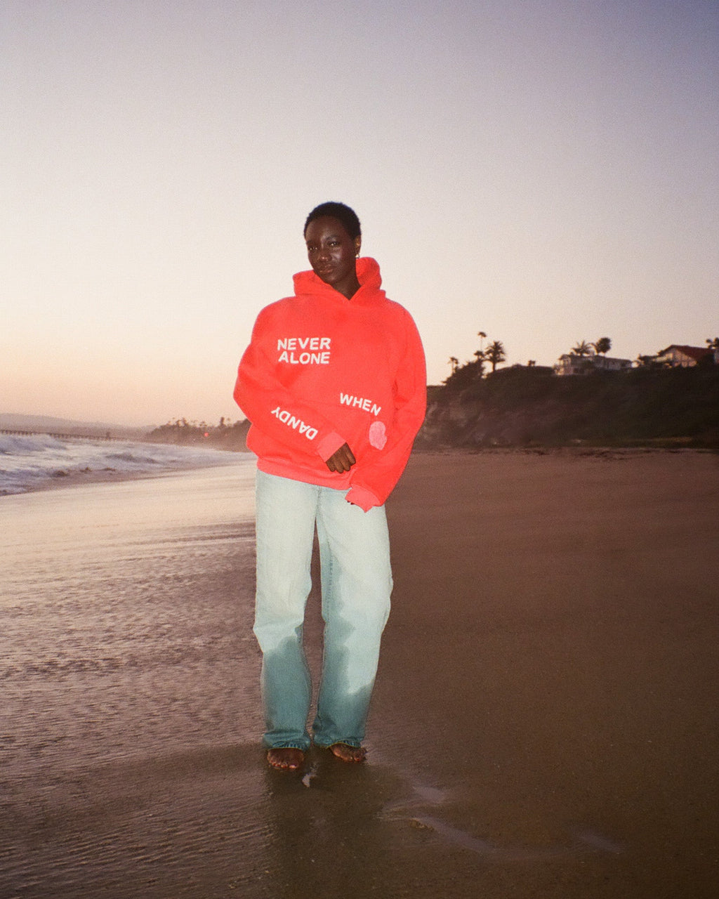 "All my Friends" Oversized Lux Hoodie in Red