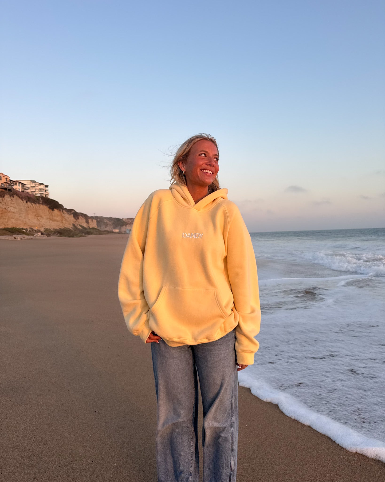 "Let's Go On An Adventure" Oversized Lux Hoodie in Butter Yellow