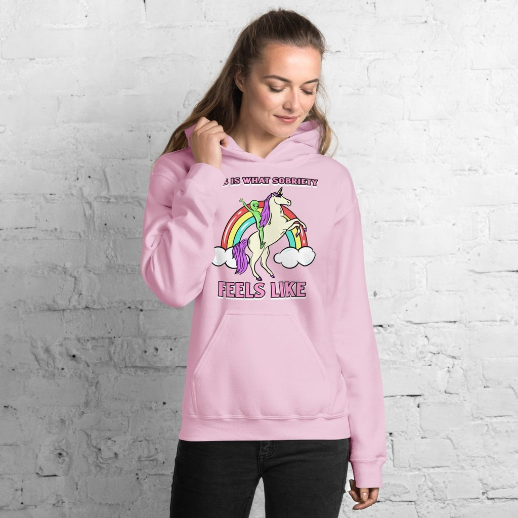 This Is What Sobriety Feels Like Hoodie - Alien Unicorn Design