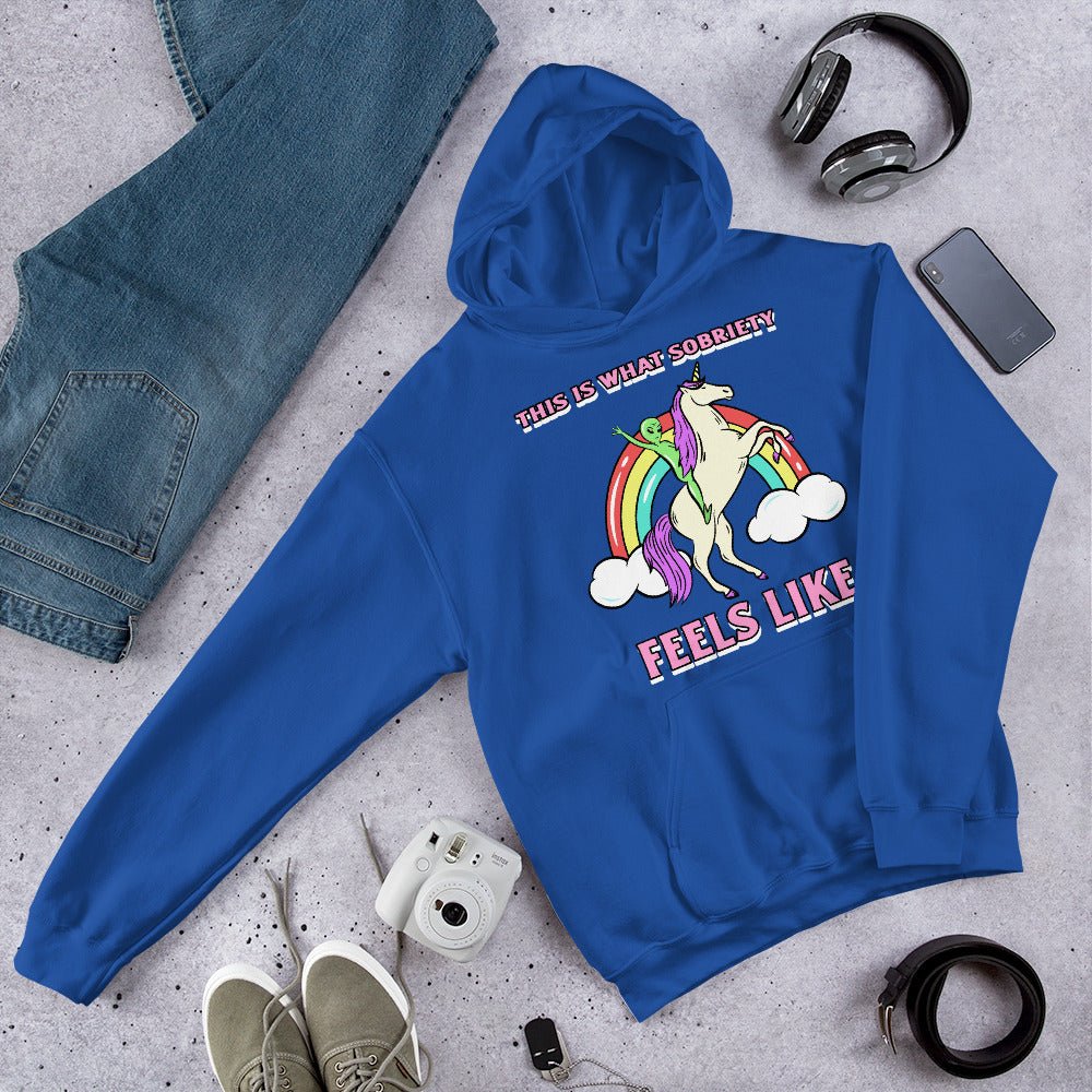 This Is What Sobriety Feels Like Hoodie - Alien Unicorn Design