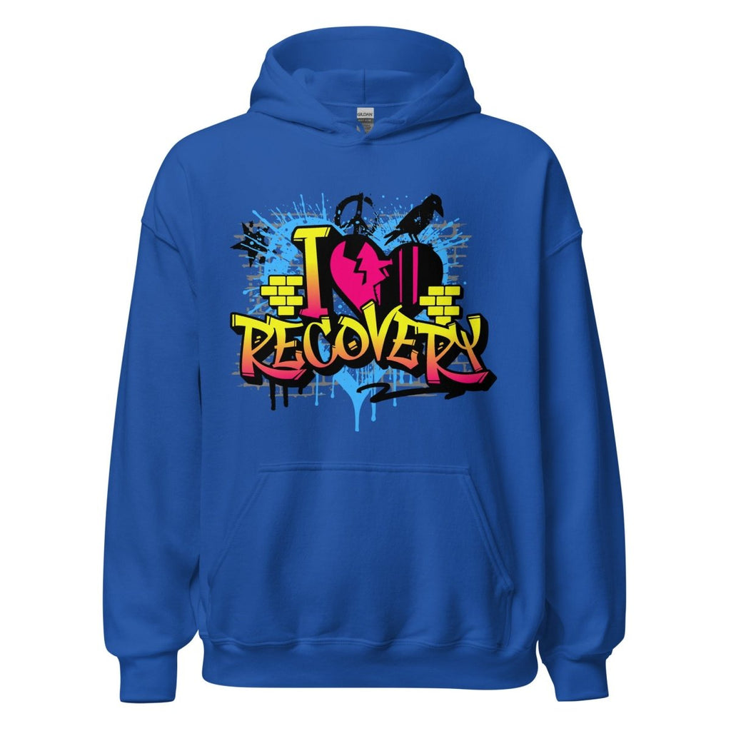 I Heart Recovery Graffiti Hoodie - Bold Sobriety Statement