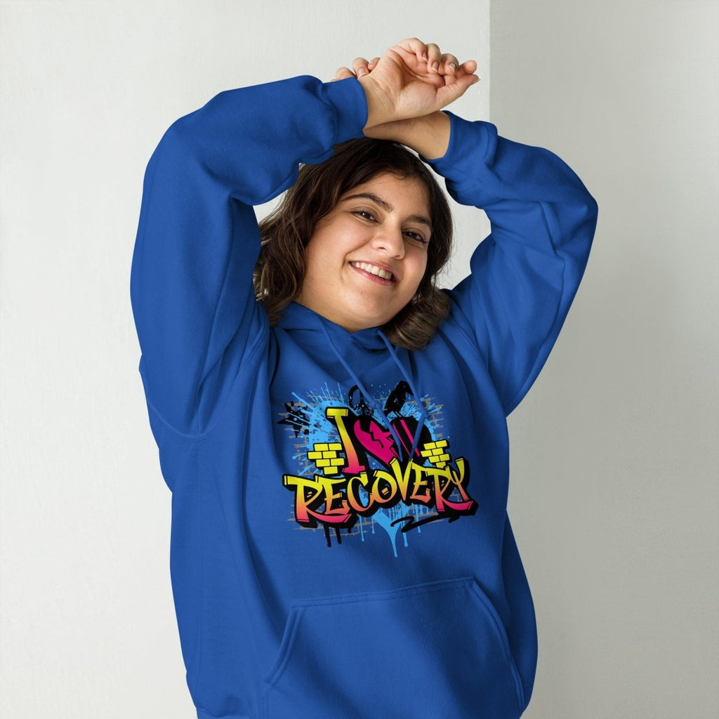 I Heart Recovery Graffiti Hoodie - Bold Sobriety Statement