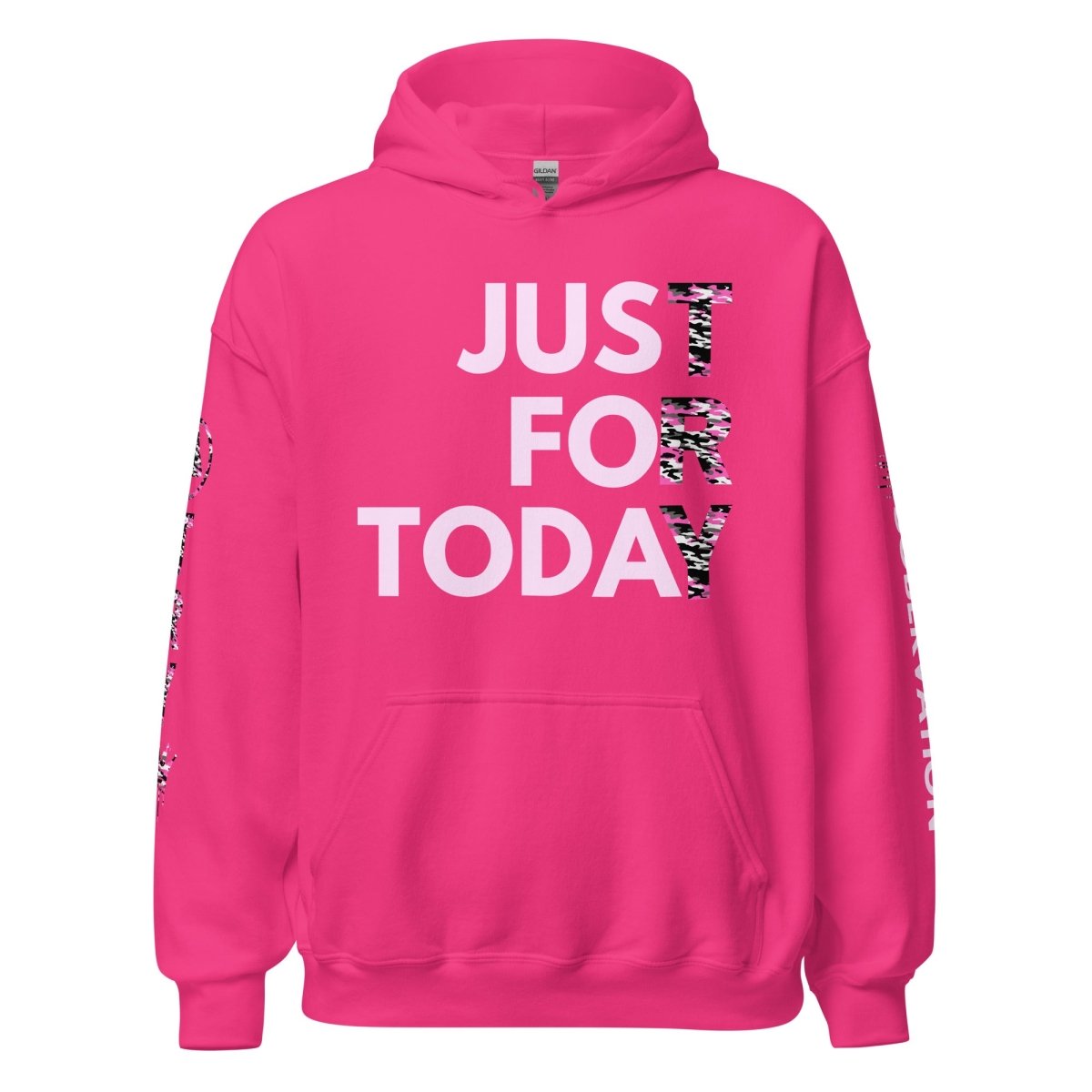 Just for Today Pink Camo Hoodie – Recovery with Style