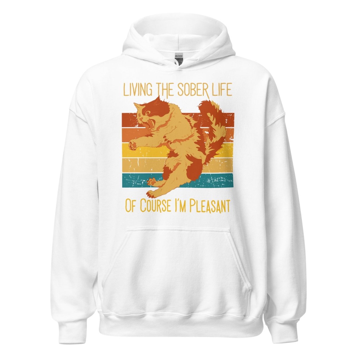 Living the Sober Life Hoodie – Funny Sarcastic Recovery Cat