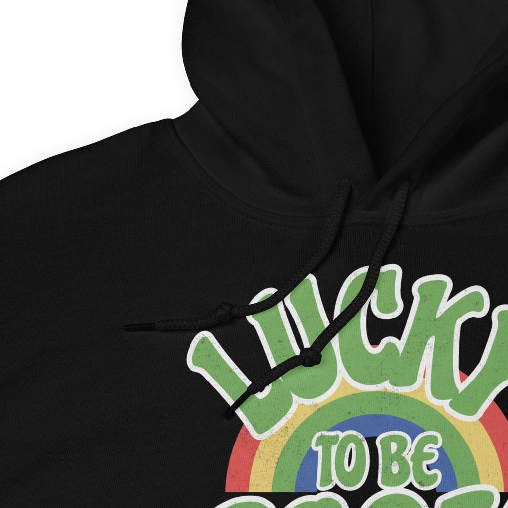 Lucky to be Sober St. Patrick's Day Hoodie - Rainbow Shamrock Design