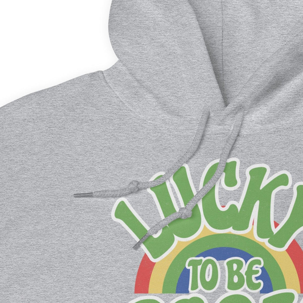 Lucky to be Sober St. Patrick's Day Hoodie - Rainbow Shamrock Design