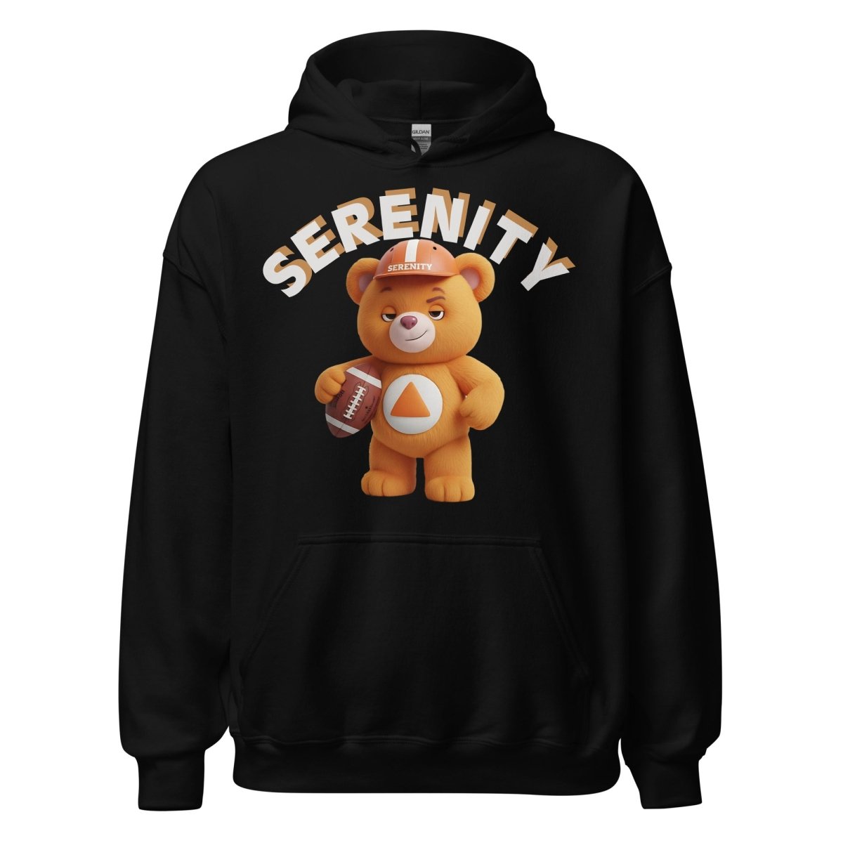 Orange Serenity Cub Hoodie – Orange Bear with Football Helmet