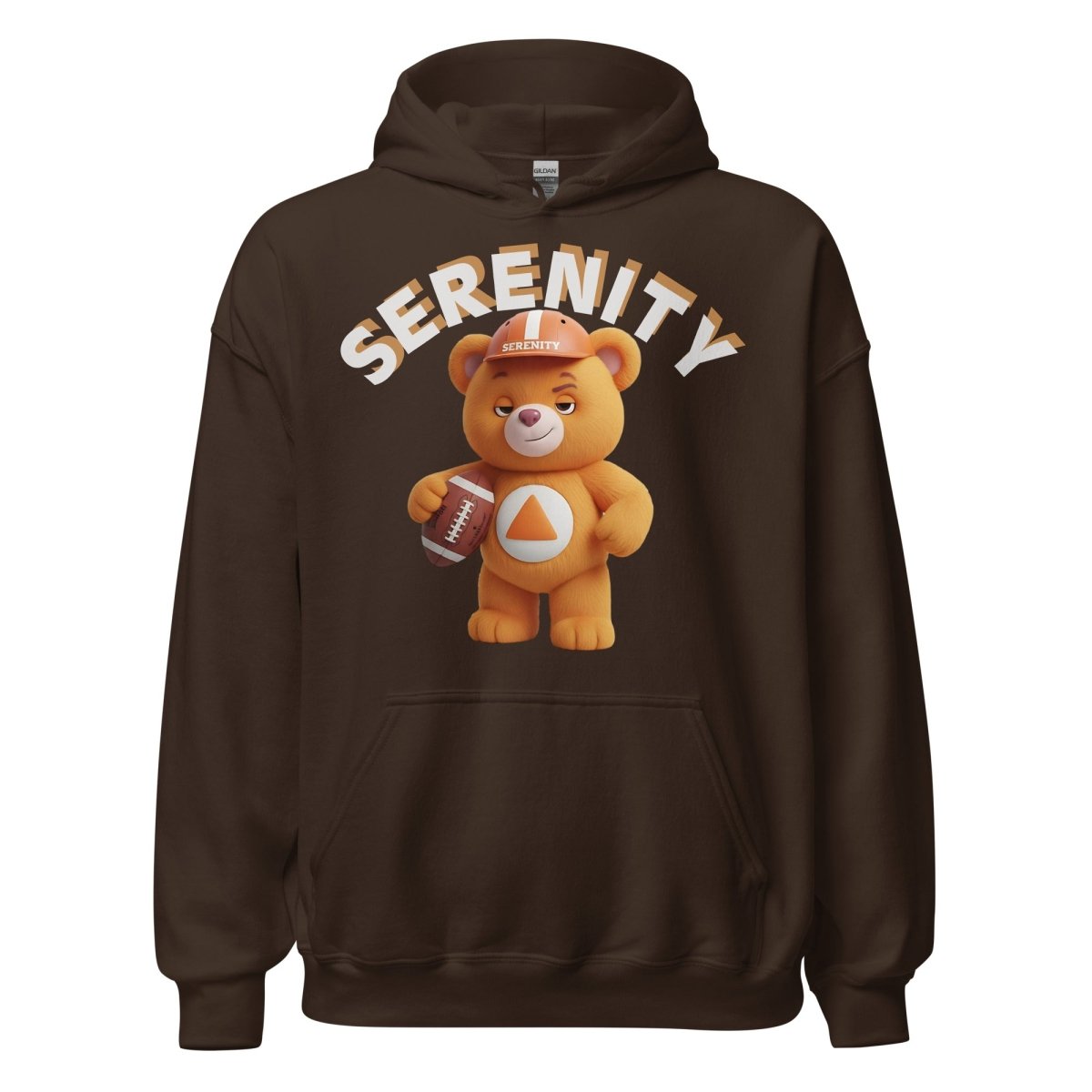 Orange Serenity Cub Hoodie – Orange Bear with Football Helmet
