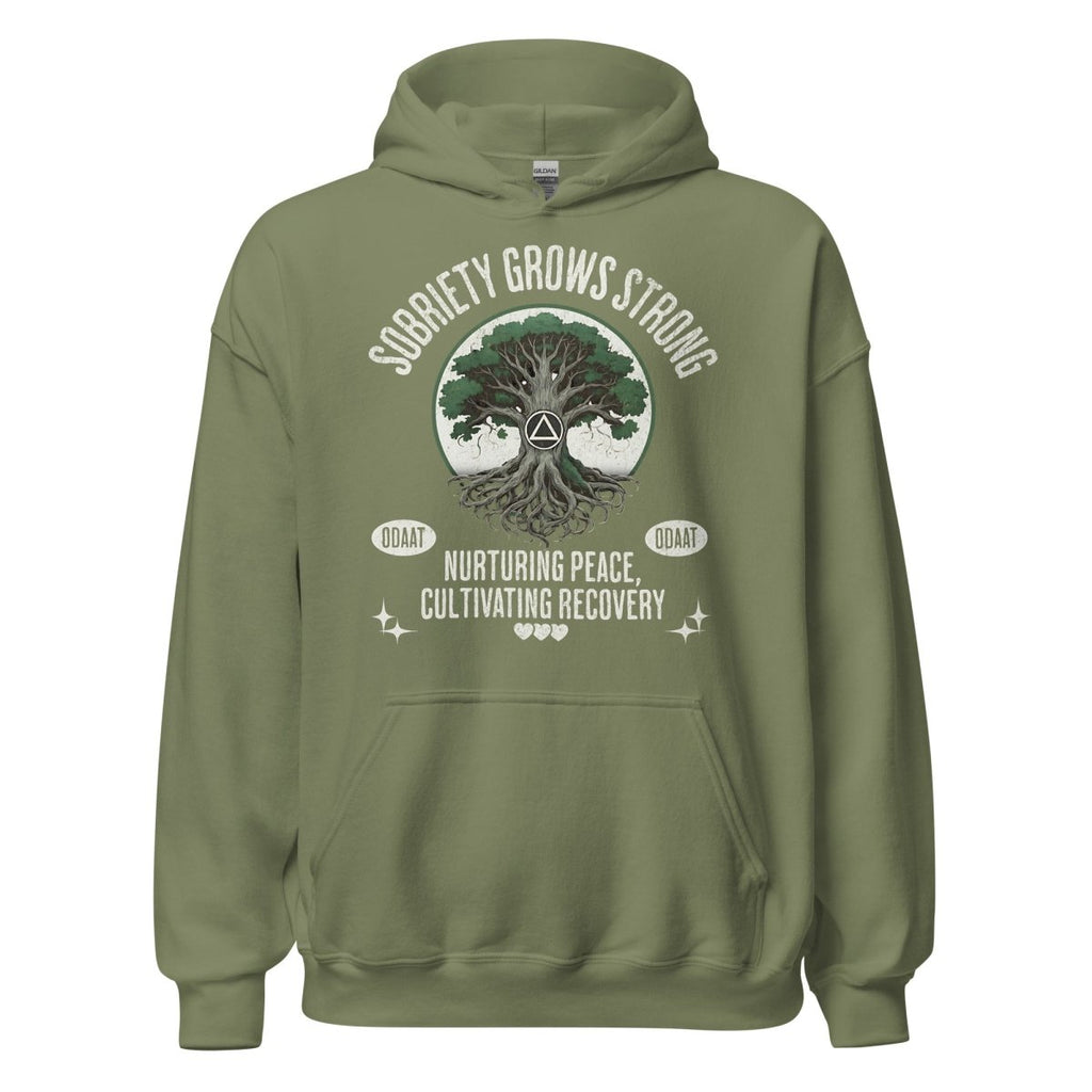 Recovery Roots Unisex Hoodie – Sobriety Grows Strong