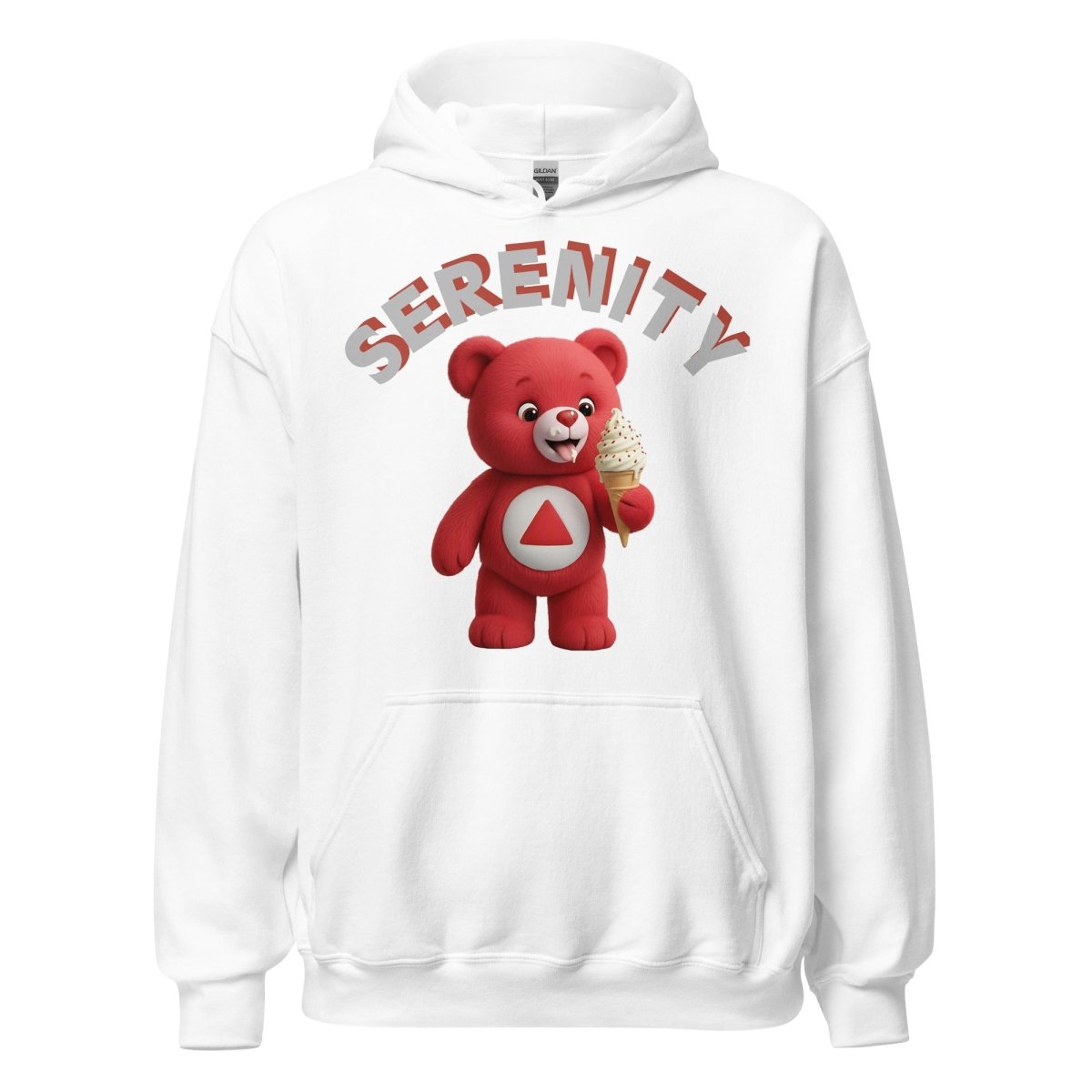 Red Serenity Cub Hoodie – Red Bear with Ice Cream Cone