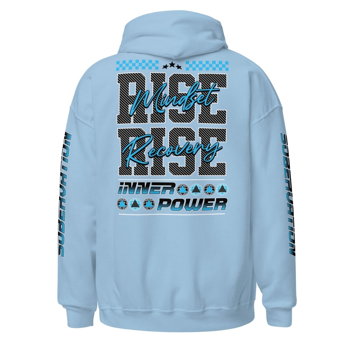 Rise Mindset, Rise Recovery, Inner Power Hoodie – Motivational Streetwear
