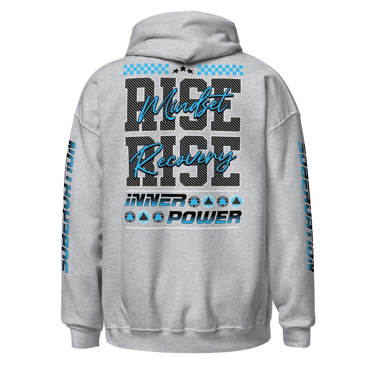 Rise Mindset, Rise Recovery, Inner Power Hoodie – Motivational Streetwear