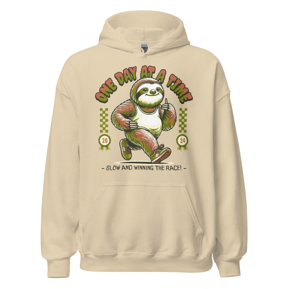 One Day at a Time Sloth Unisex Hoodie - Slow and Winning Recovery Hoodie