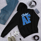 SOBER AF Collegiate Unisex Hoodie - Bold Recovery Statement Sweatshirt