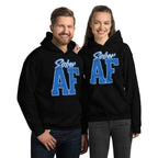 SOBER AF Collegiate Unisex Hoodie - Bold Recovery Statement Sweatshirt