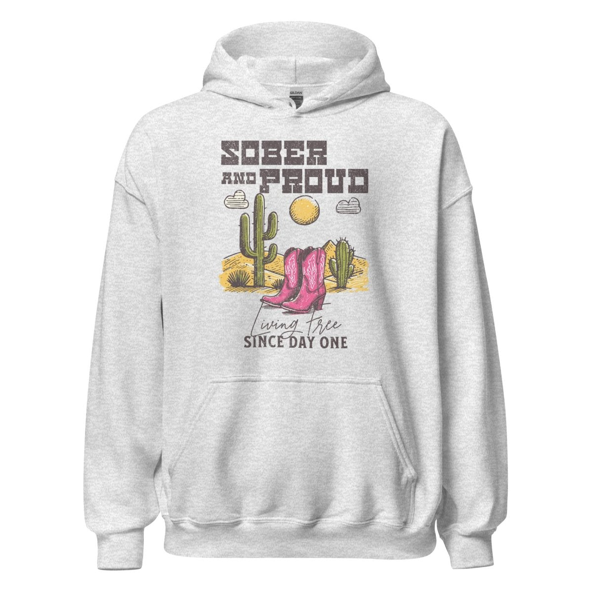 SOBER AND PROUD – Western Desert Hoodie (Unisex)