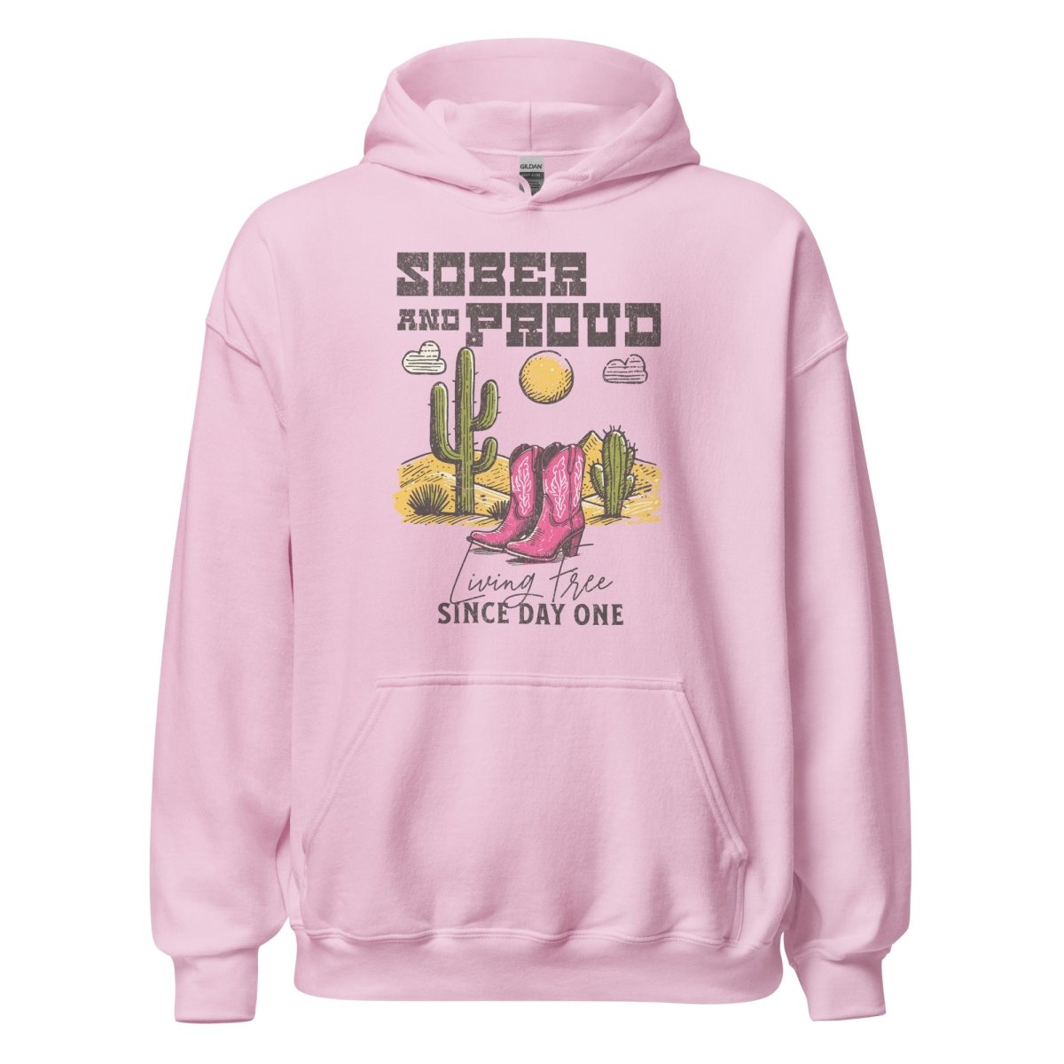 SOBER AND PROUD – Western Desert Hoodie (Unisex)