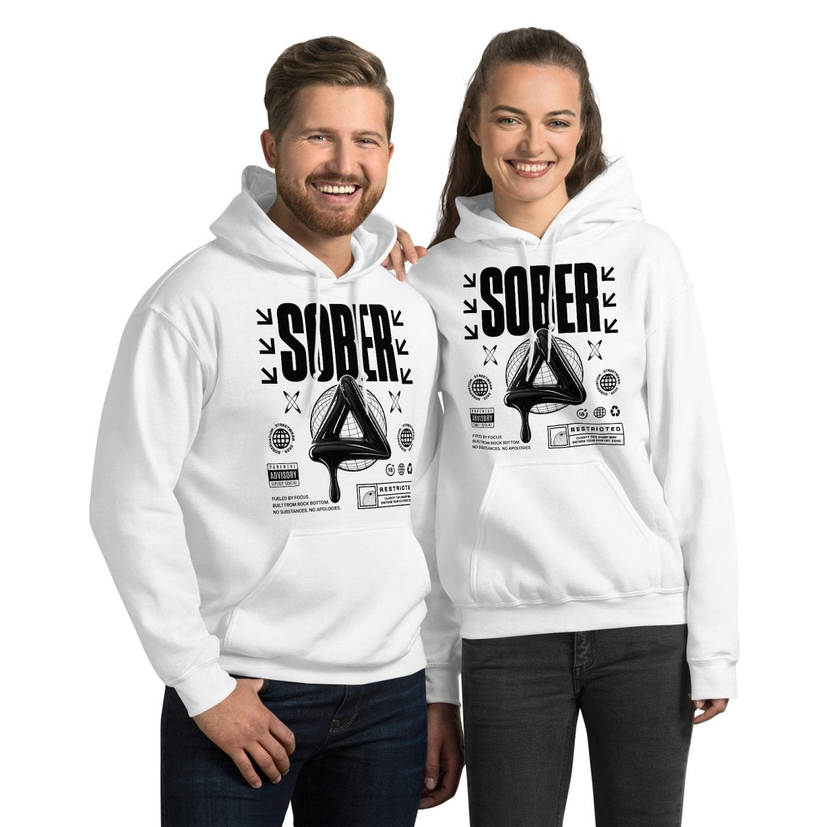 Sober Black Label Graphic Hoodie – Statement Recovery Wear
