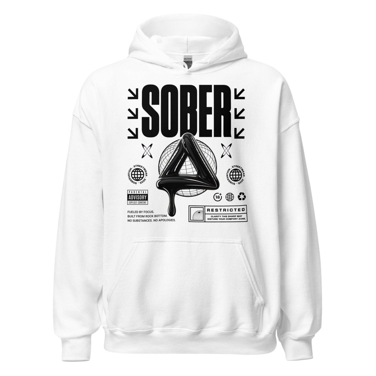 Sober Black Label Graphic Hoodie – Statement Recovery Wear