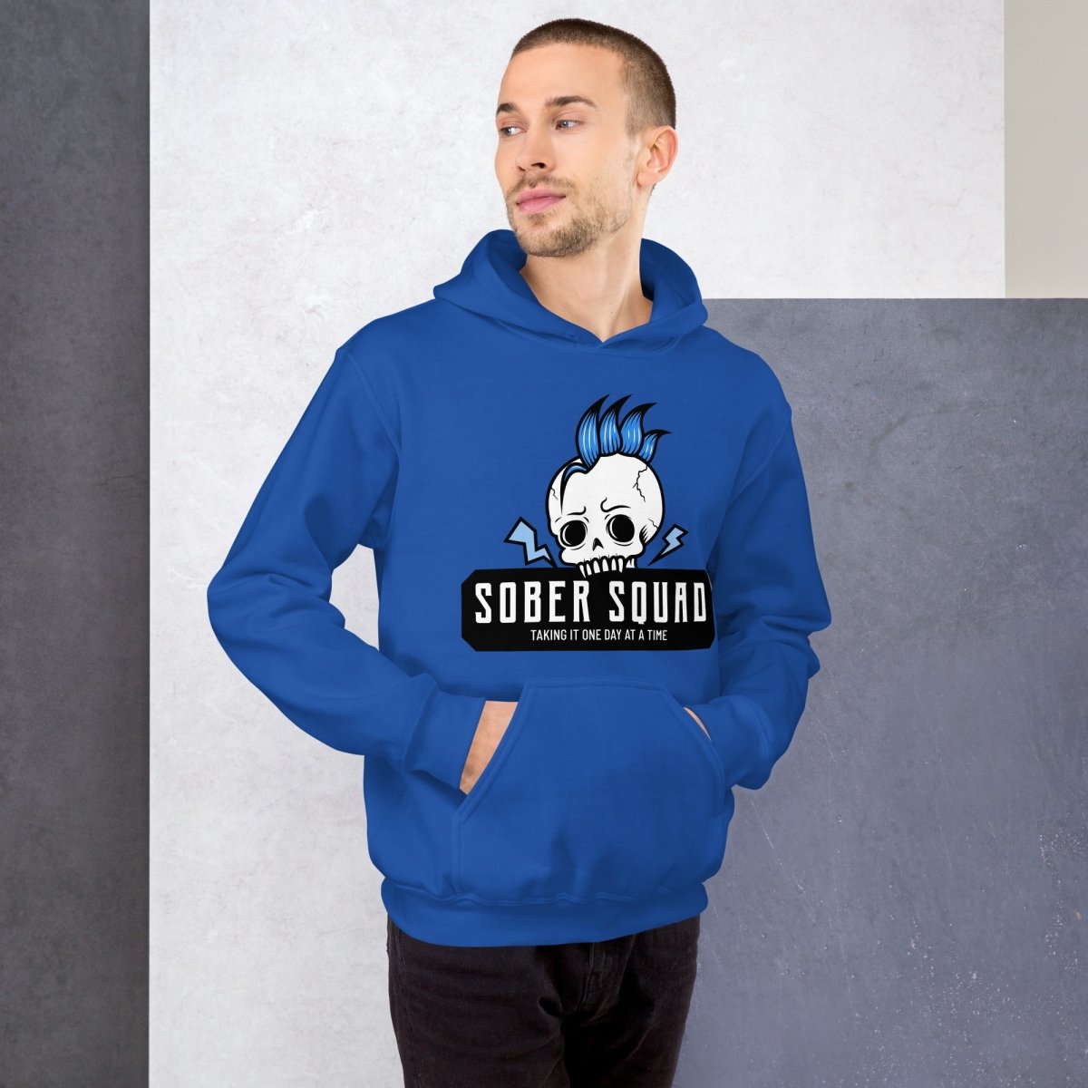 Sober Squad Unisex Hoodie - Blue Skull Recovery Hoodie