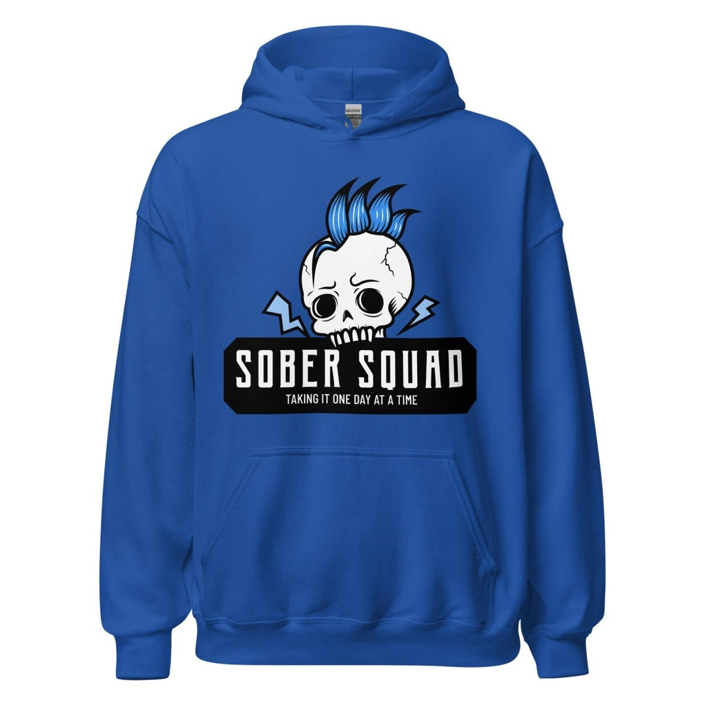 Sober Squad Unisex Hoodie - Blue Skull Recovery Hoodie