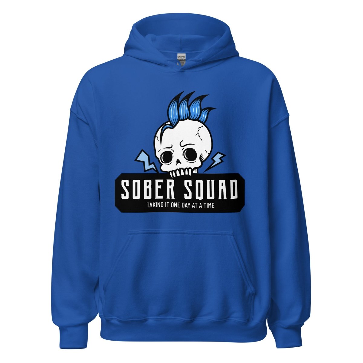 Sober Squad Unisex Hoodie - Blue Skull Recovery Hoodie