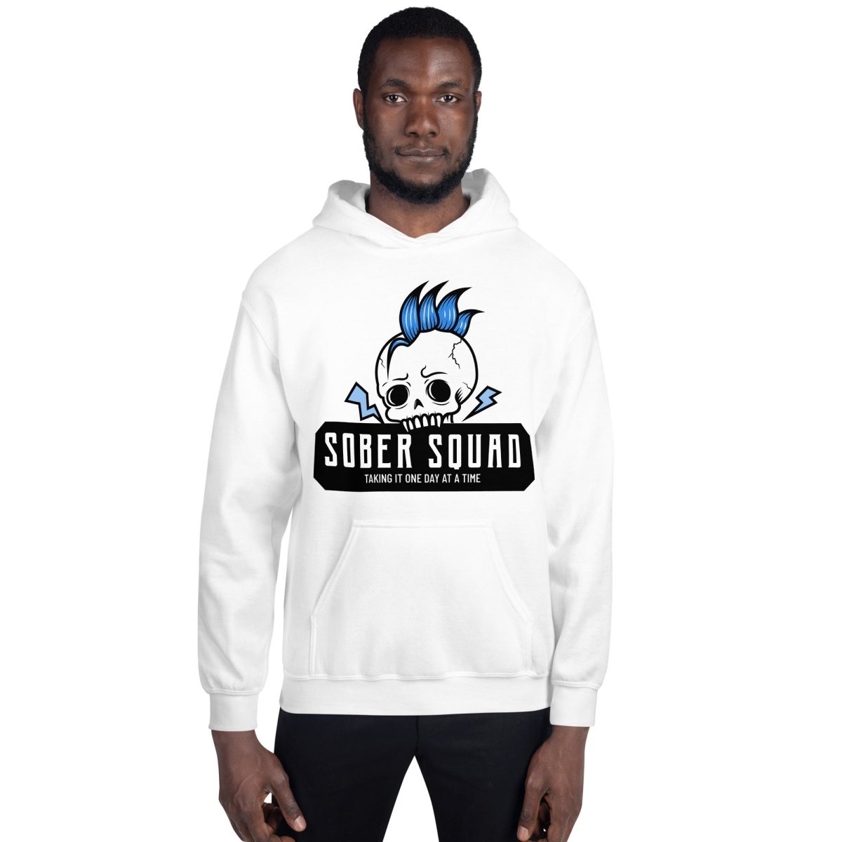 Sober Squad Unisex Hoodie - Blue Skull Recovery Hoodie