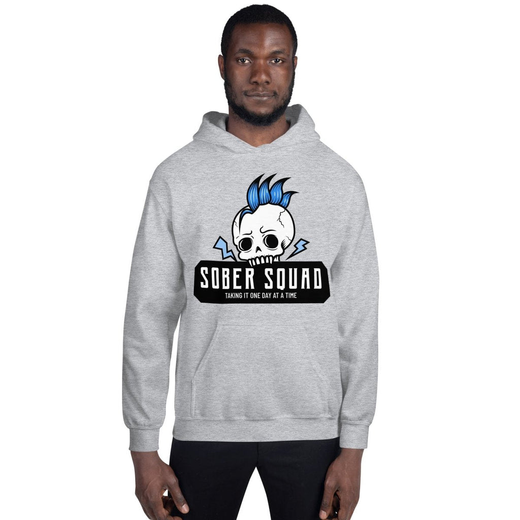 Sober Squad Unisex Hoodie - Blue Skull Recovery Hoodie