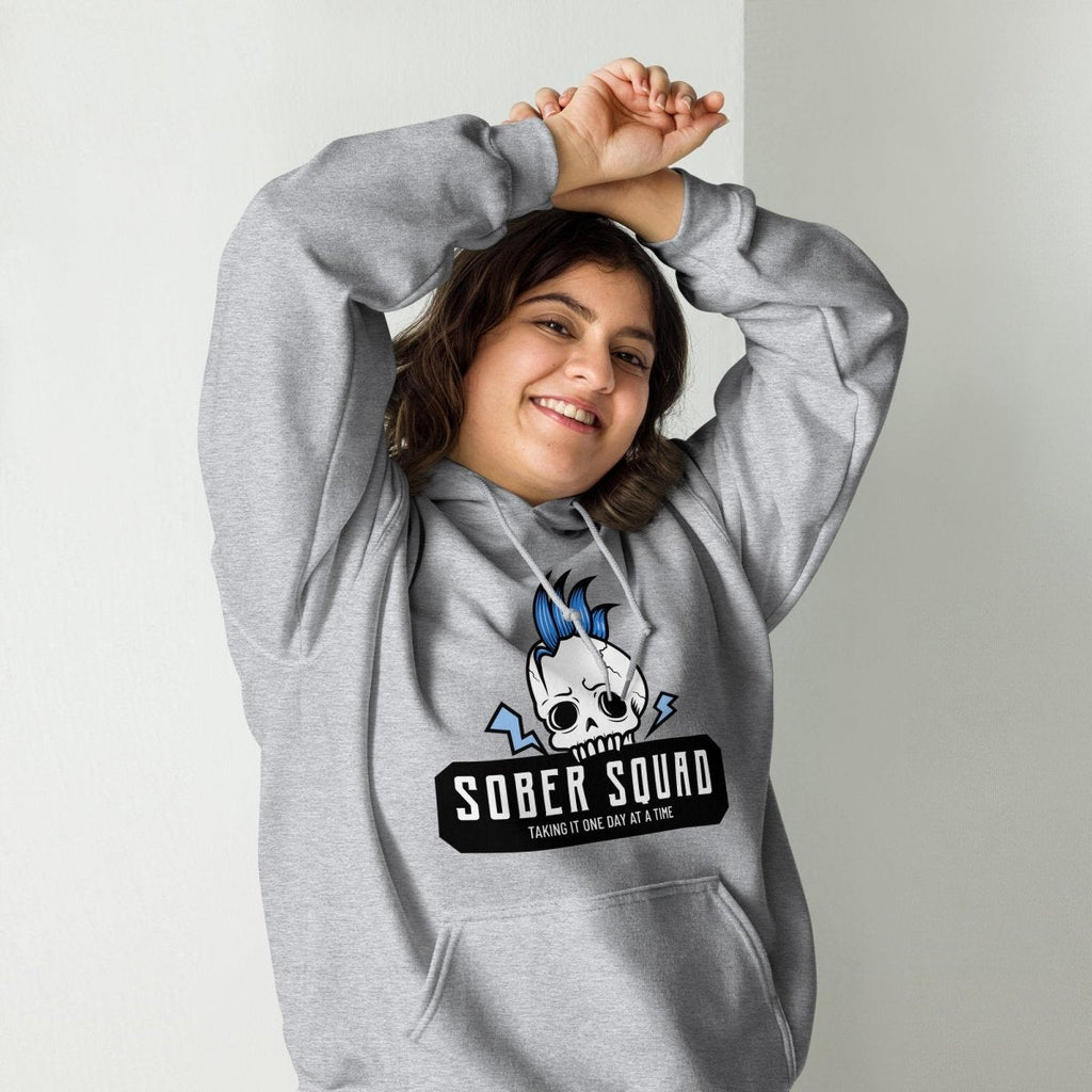 Sober Squad Unisex Hoodie - Blue Skull Recovery Hoodie