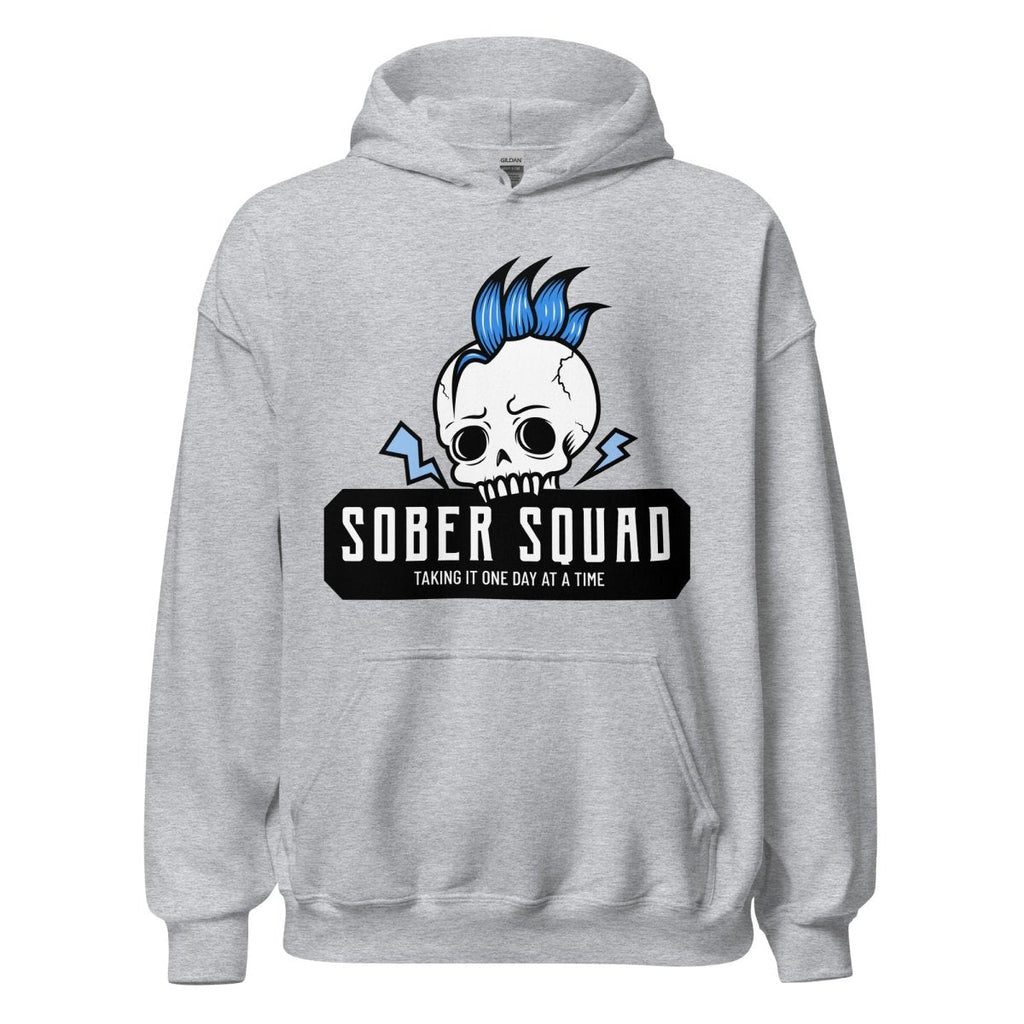 Sober Squad Unisex Hoodie - Blue Skull Recovery Hoodie