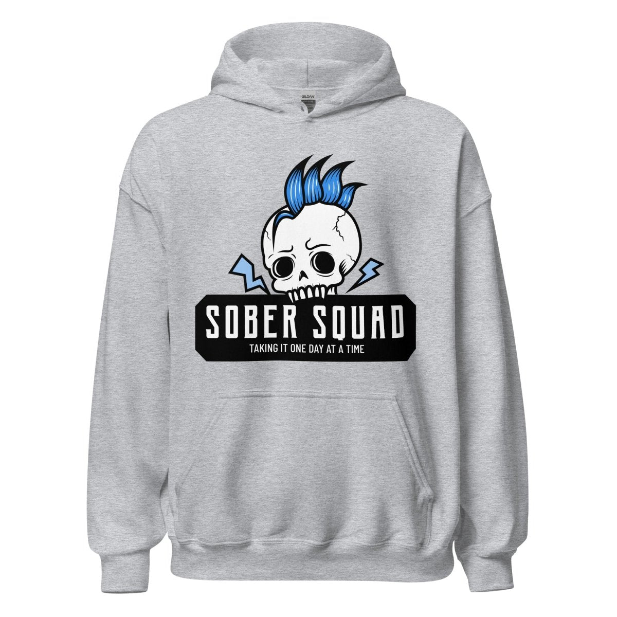 Sober Squad Unisex Hoodie - Blue Skull Recovery Hoodie