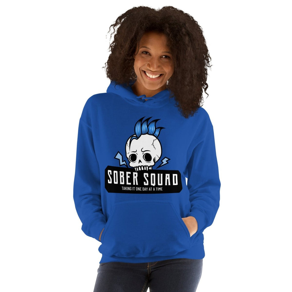 Sober Squad Unisex Hoodie - Blue Skull Recovery Hoodie