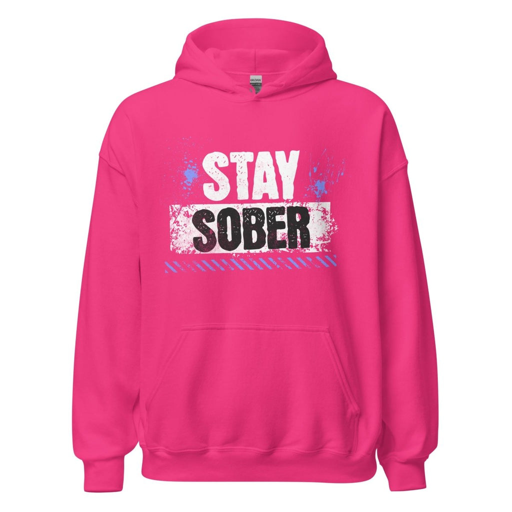 Stay Sober Distressed Hoodie – Unisex Recovery Style