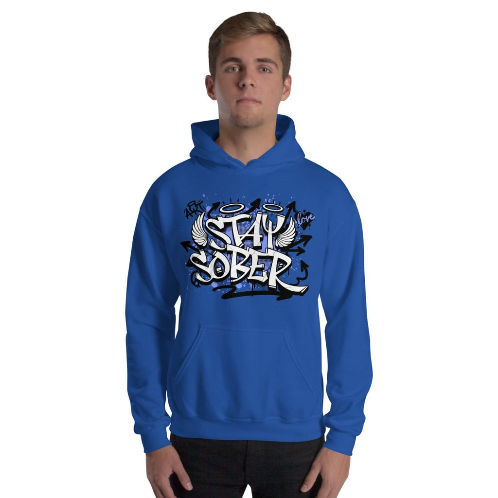 Stay Sober Unisex Hoodie - Graffiti Recovery Statement Sweatshirt
