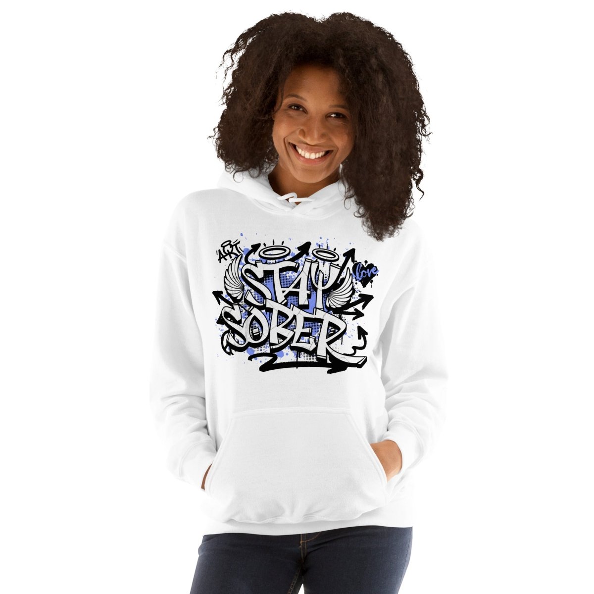 Stay Sober Unisex Hoodie - Graffiti Recovery Statement Sweatshirt