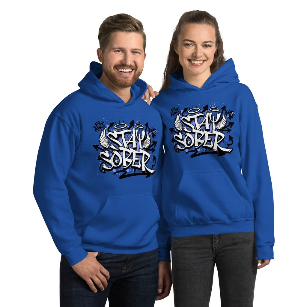 Stay Sober Unisex Hoodie - Graffiti Recovery Statement Sweatshirt