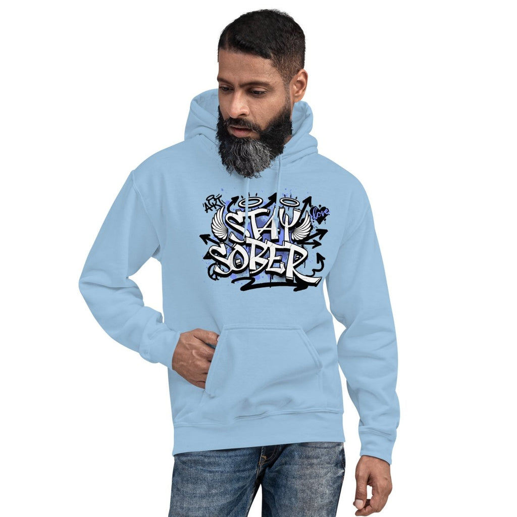 Stay Sober Unisex Hoodie - Graffiti Recovery Statement Sweatshirt