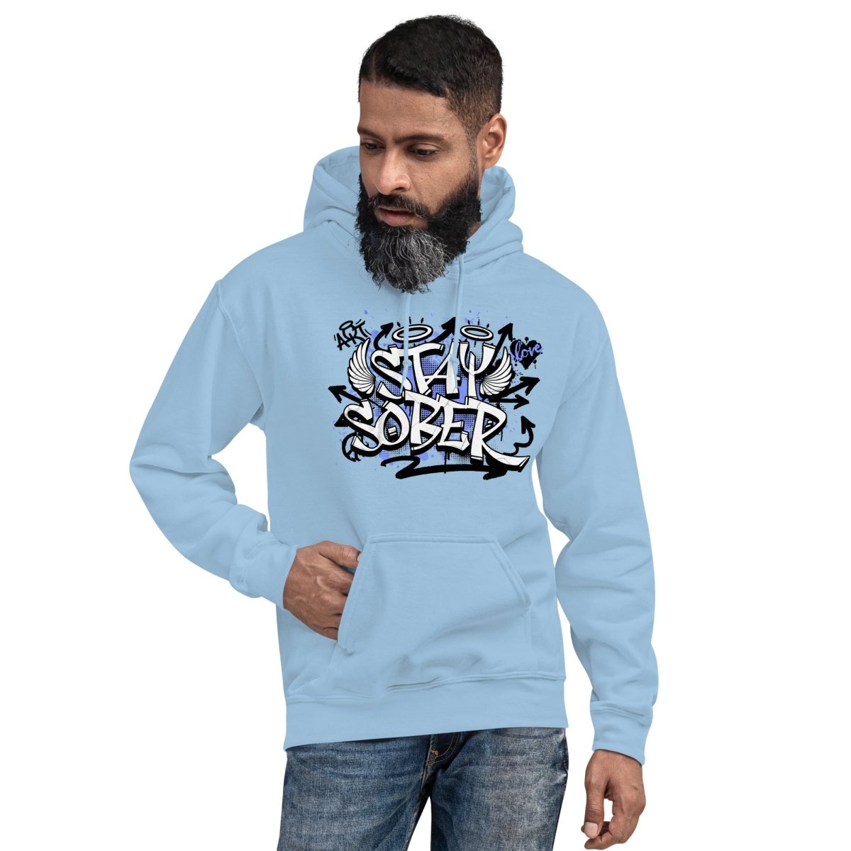 Stay Sober Unisex Hoodie - Graffiti Recovery Statement Sweatshirt