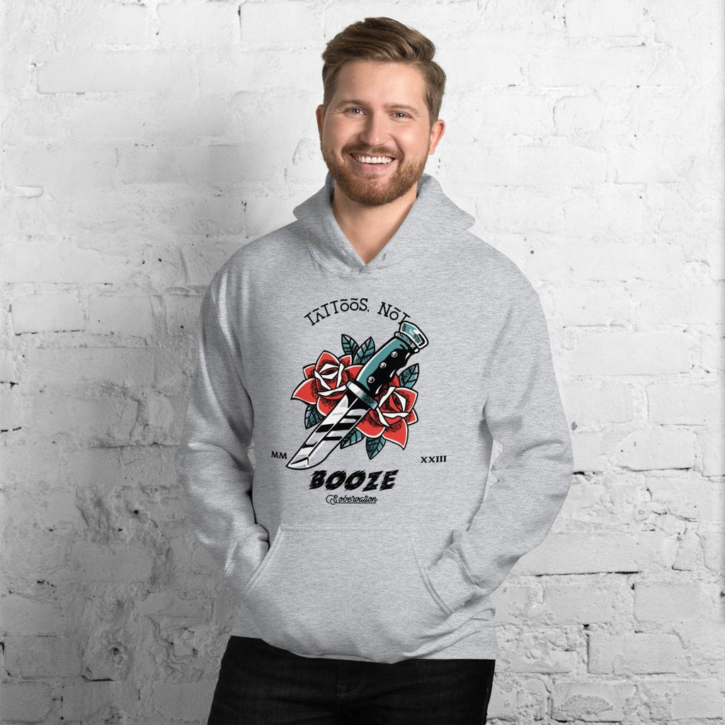 Tattoos Not Booze Rose Dagger Unisex Hoodie